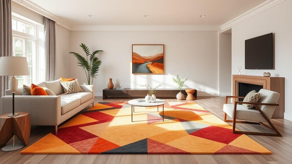 vibrant rugs enhance decor