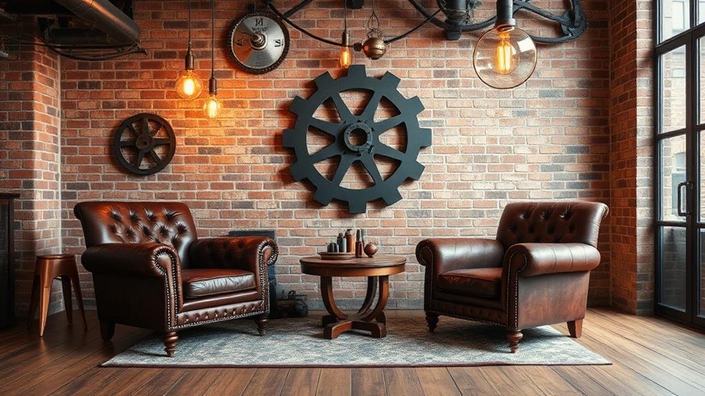 victorian inspired industrial living space